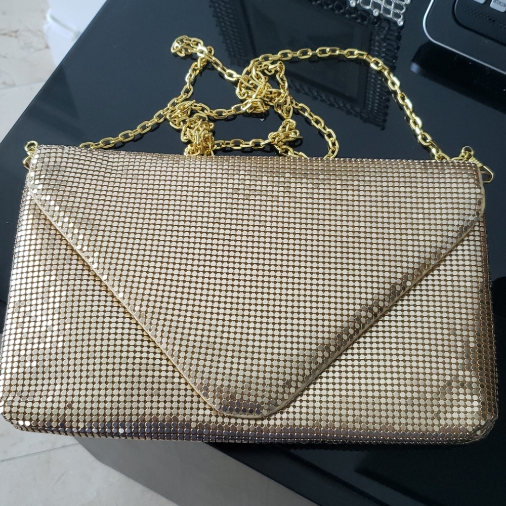 Gold metal chain bag